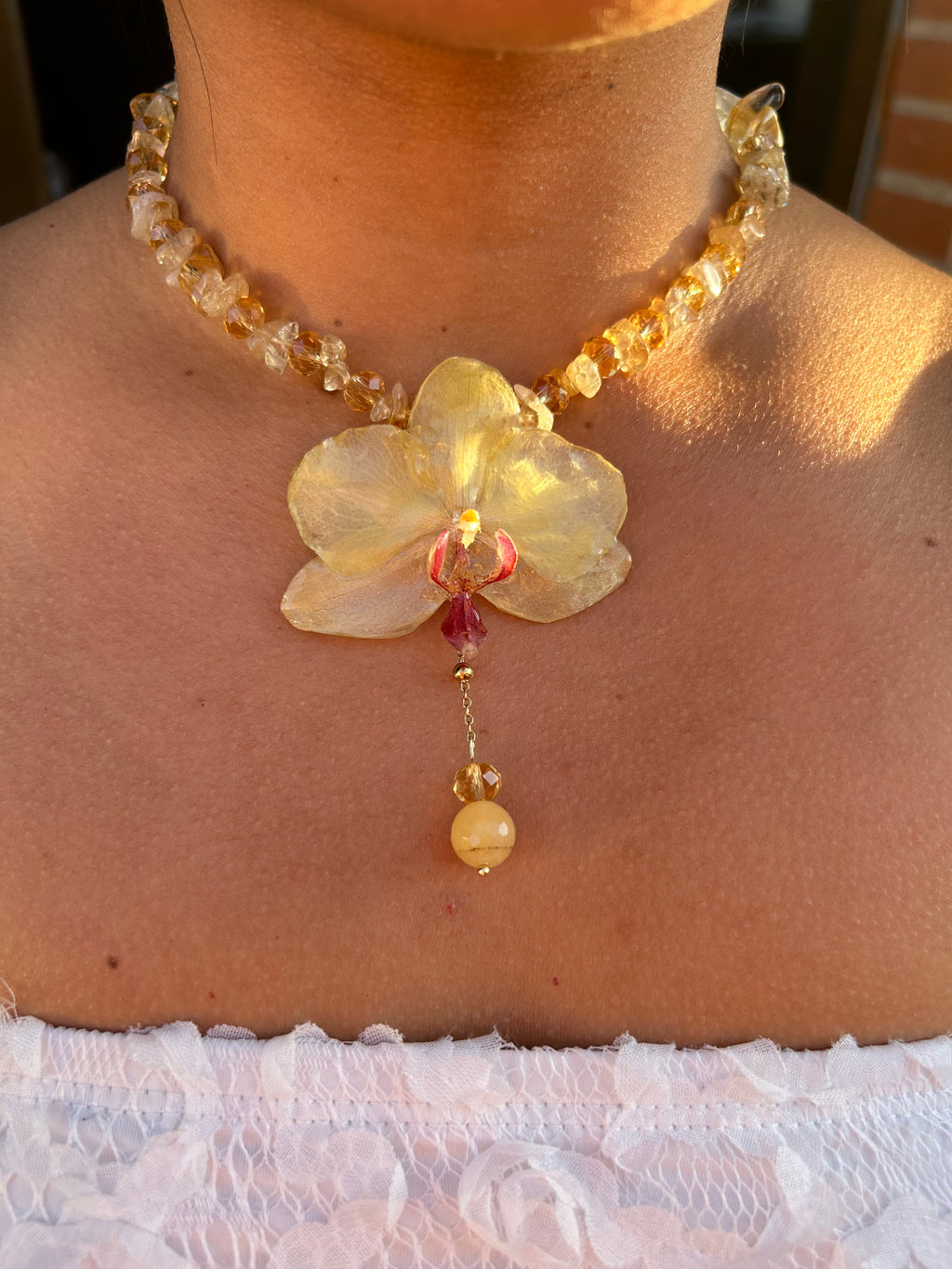 Orchid with quartz