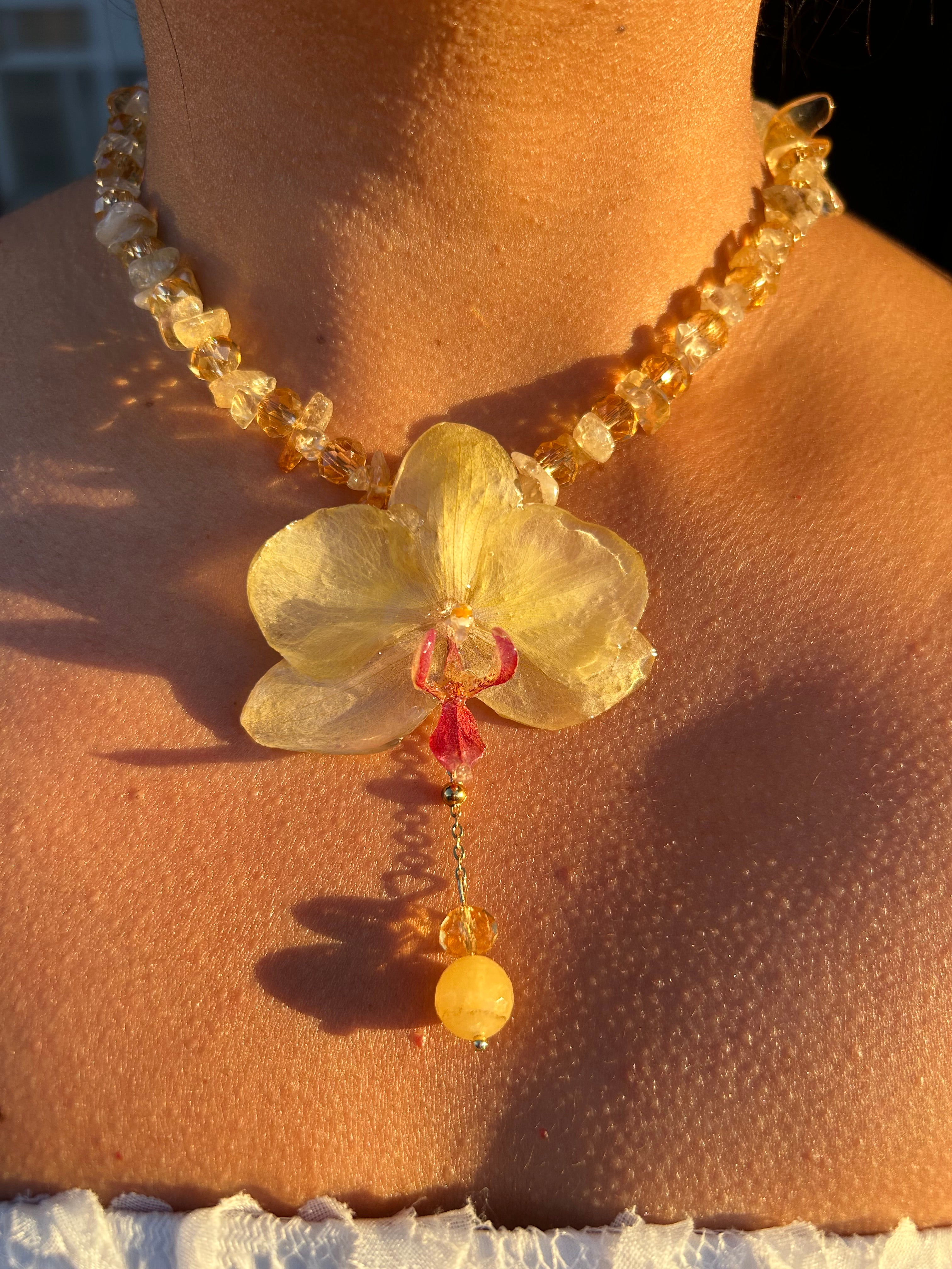 Orchid with quartz