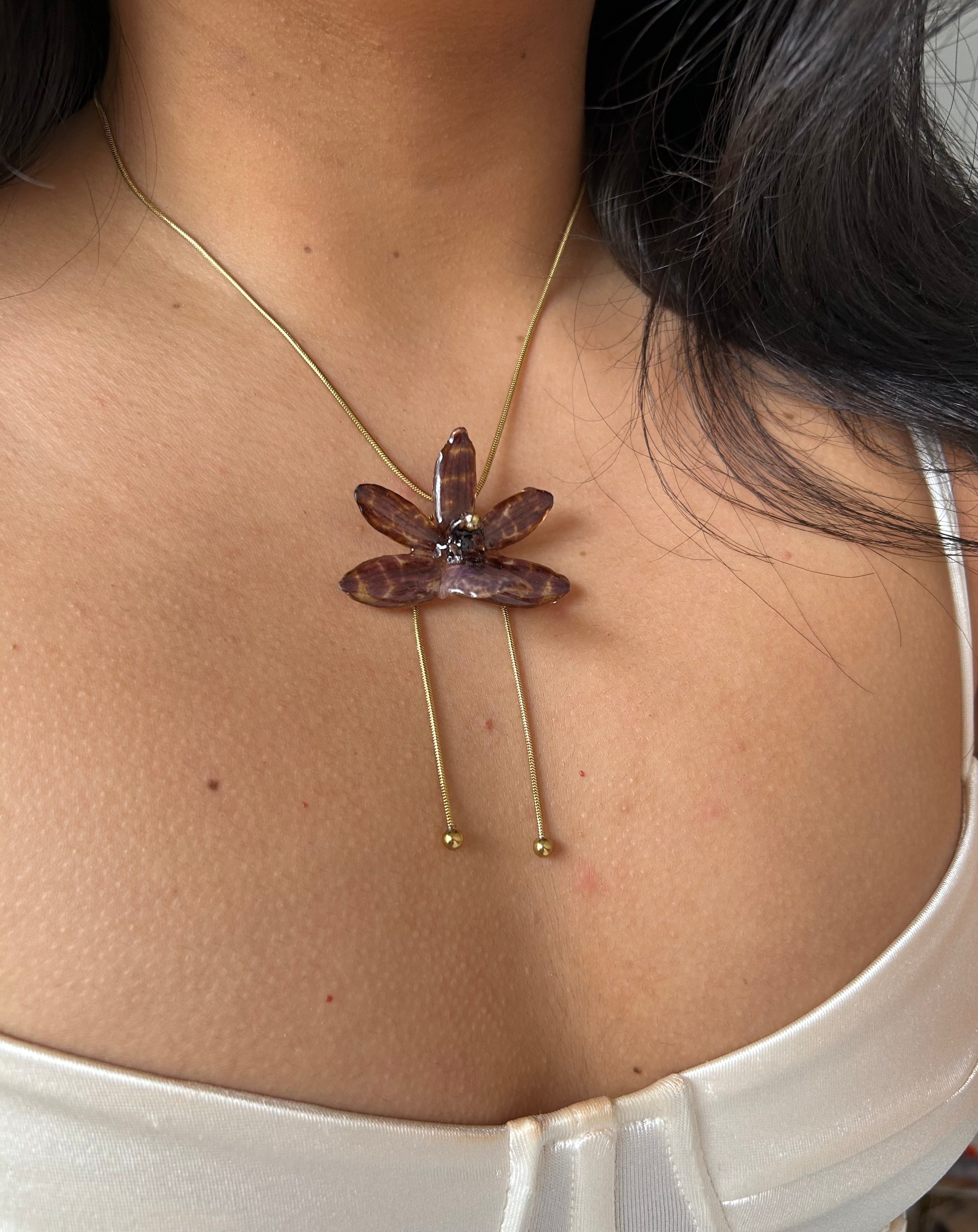 Exotic zygopetalum orchid lariat