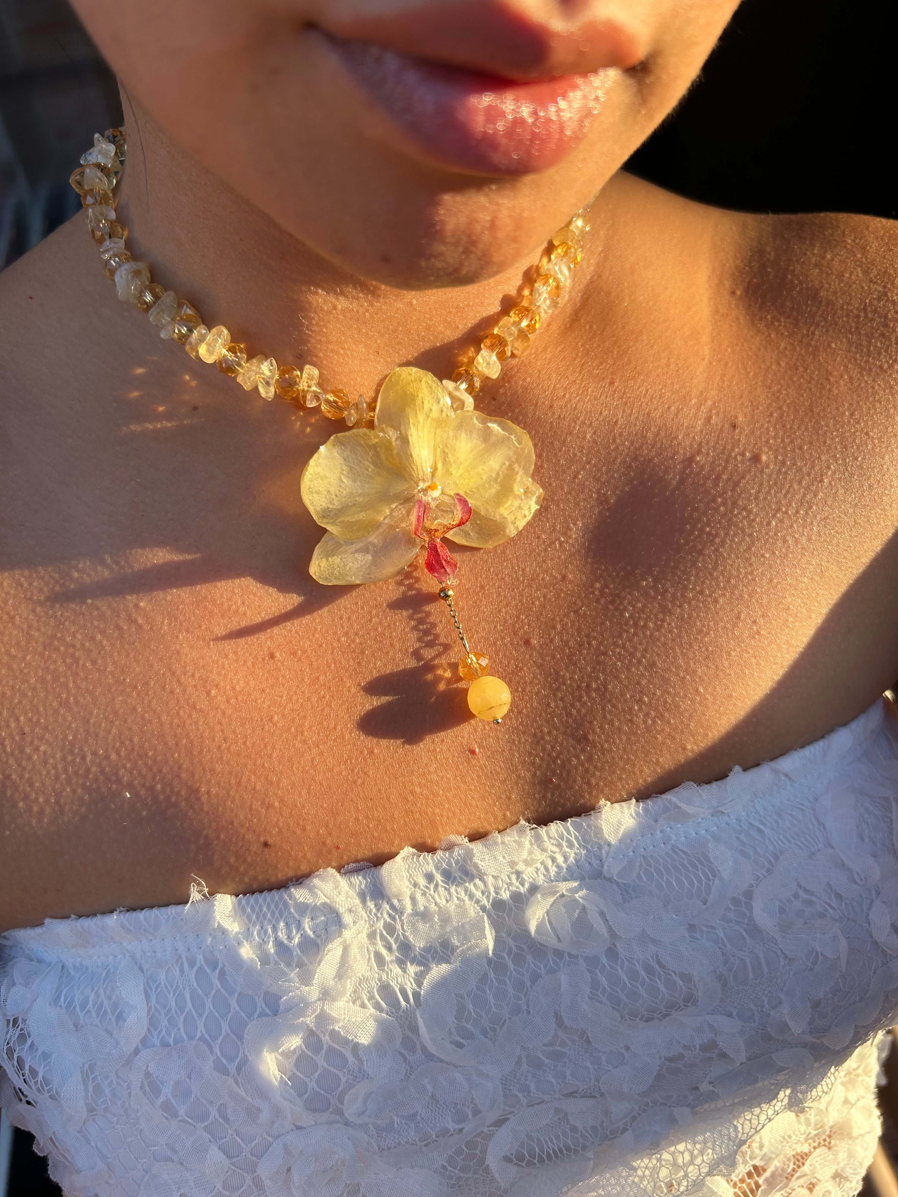 Orchid with quartz