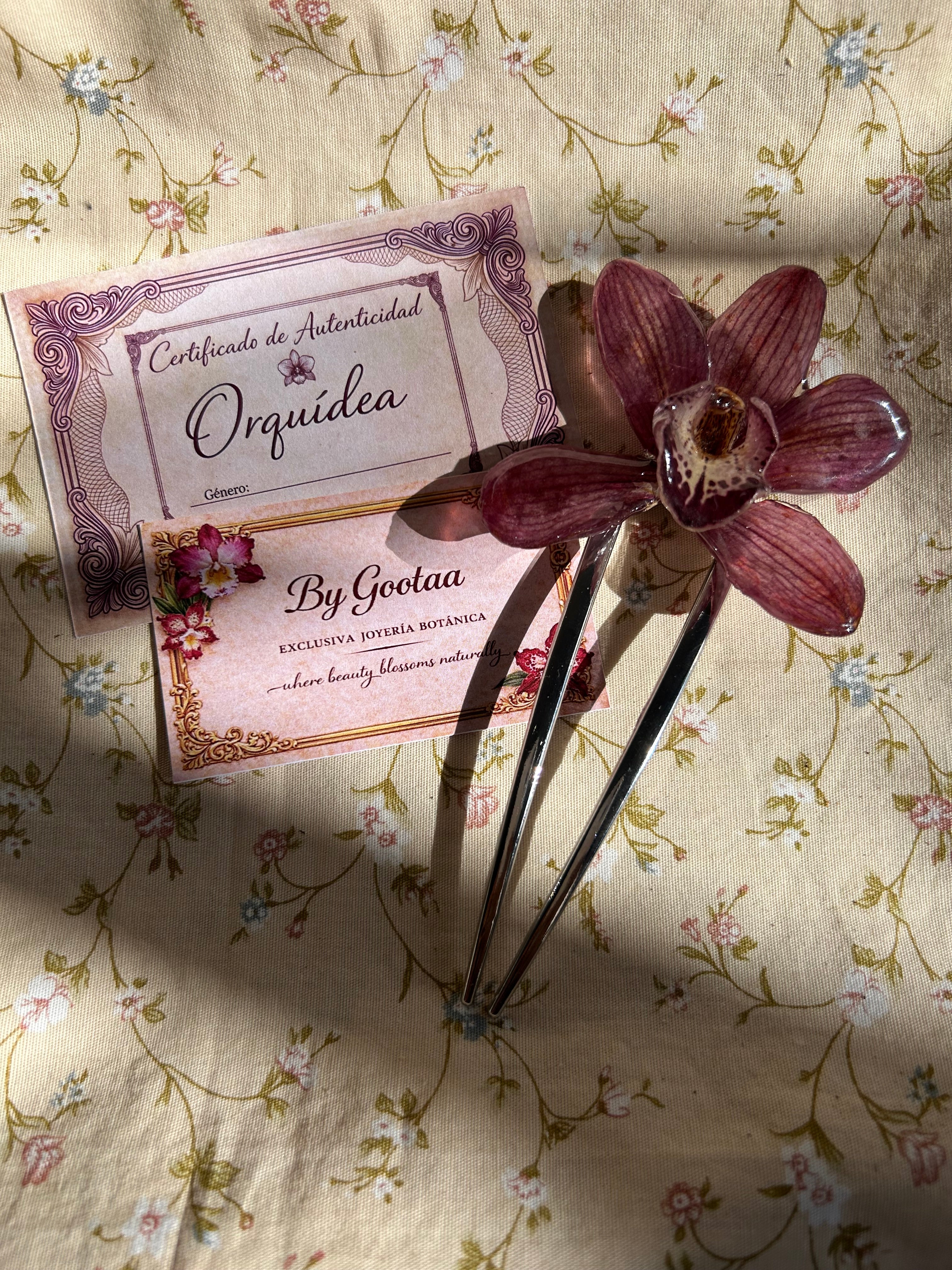 Cymbidium orchid hair clip