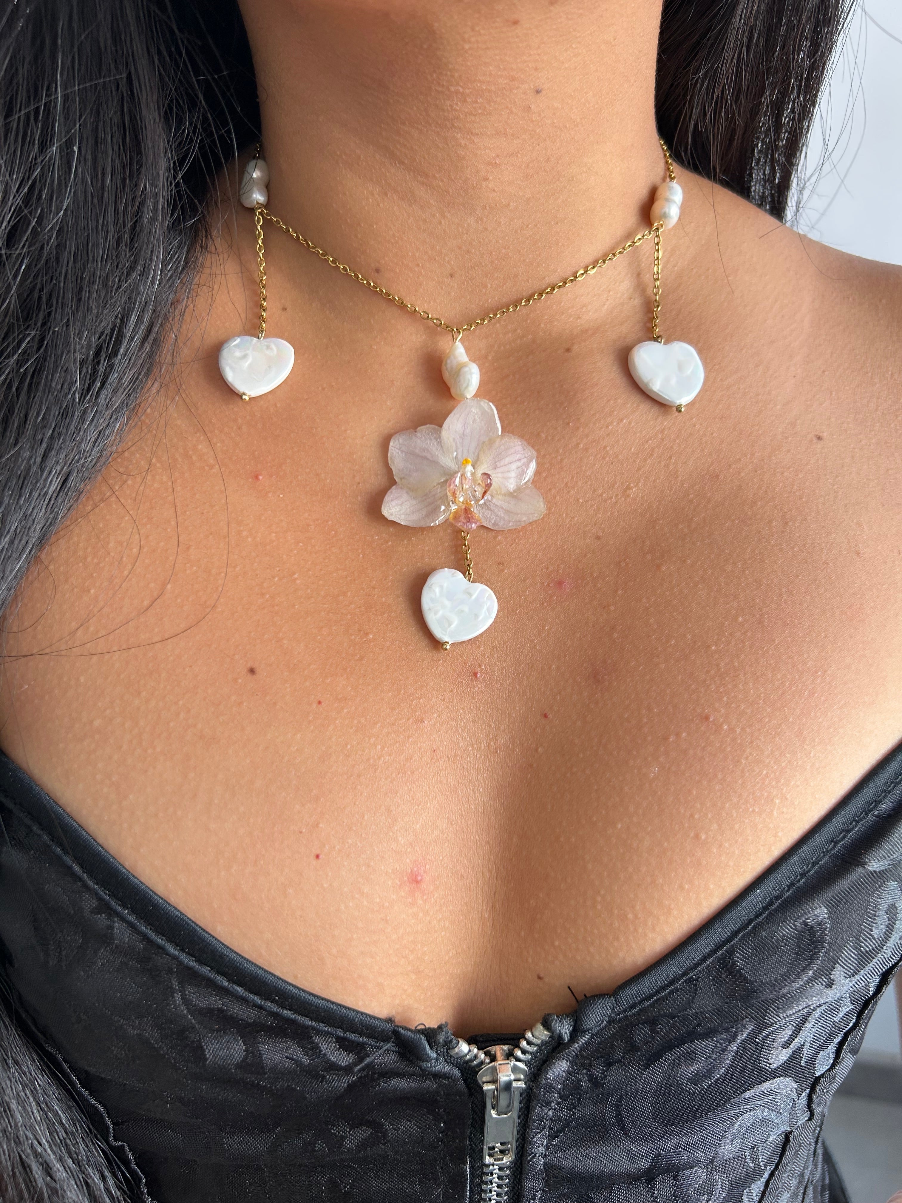 Orchid médium with shell heart