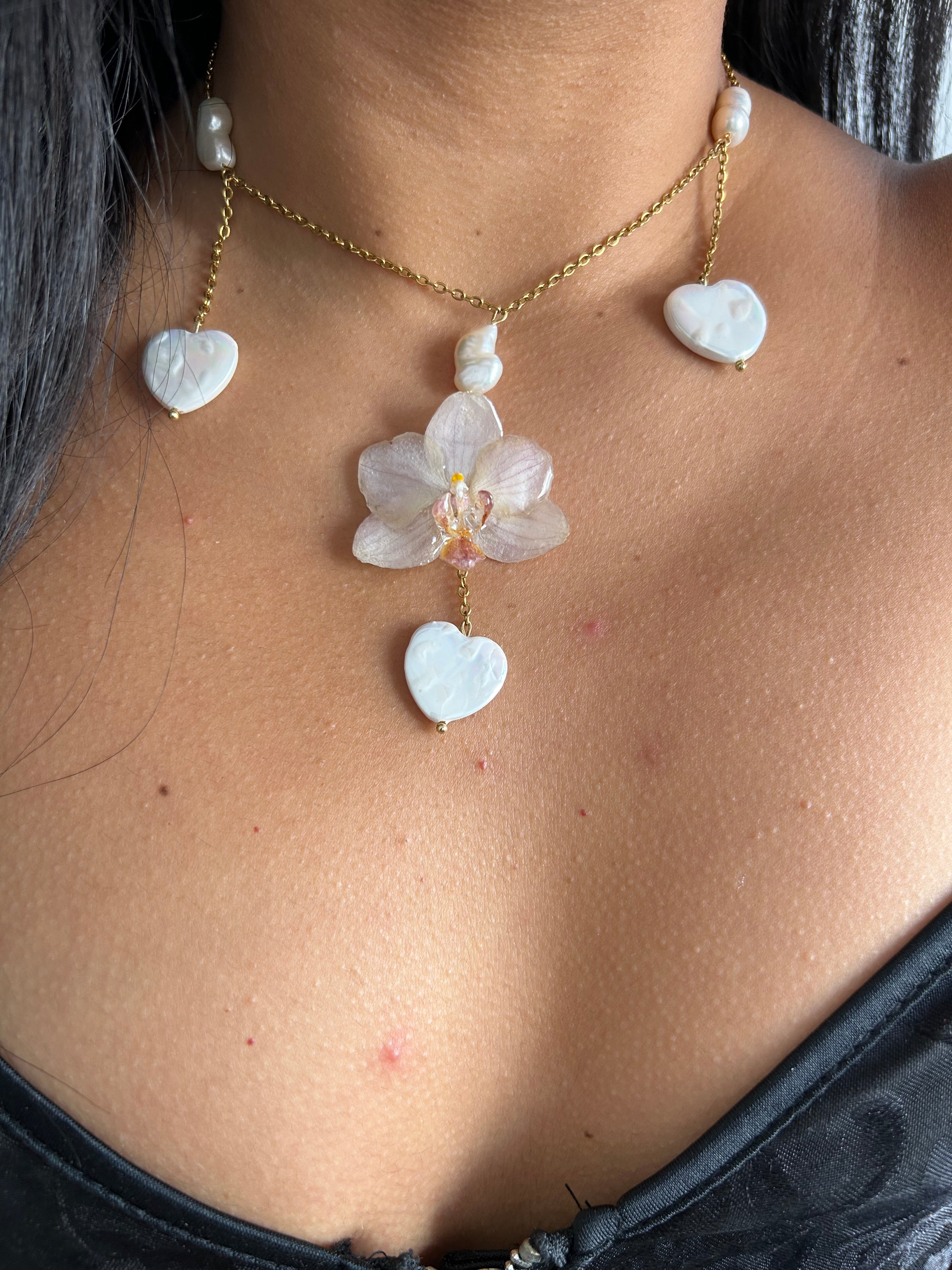 Orchid médium with shell heart