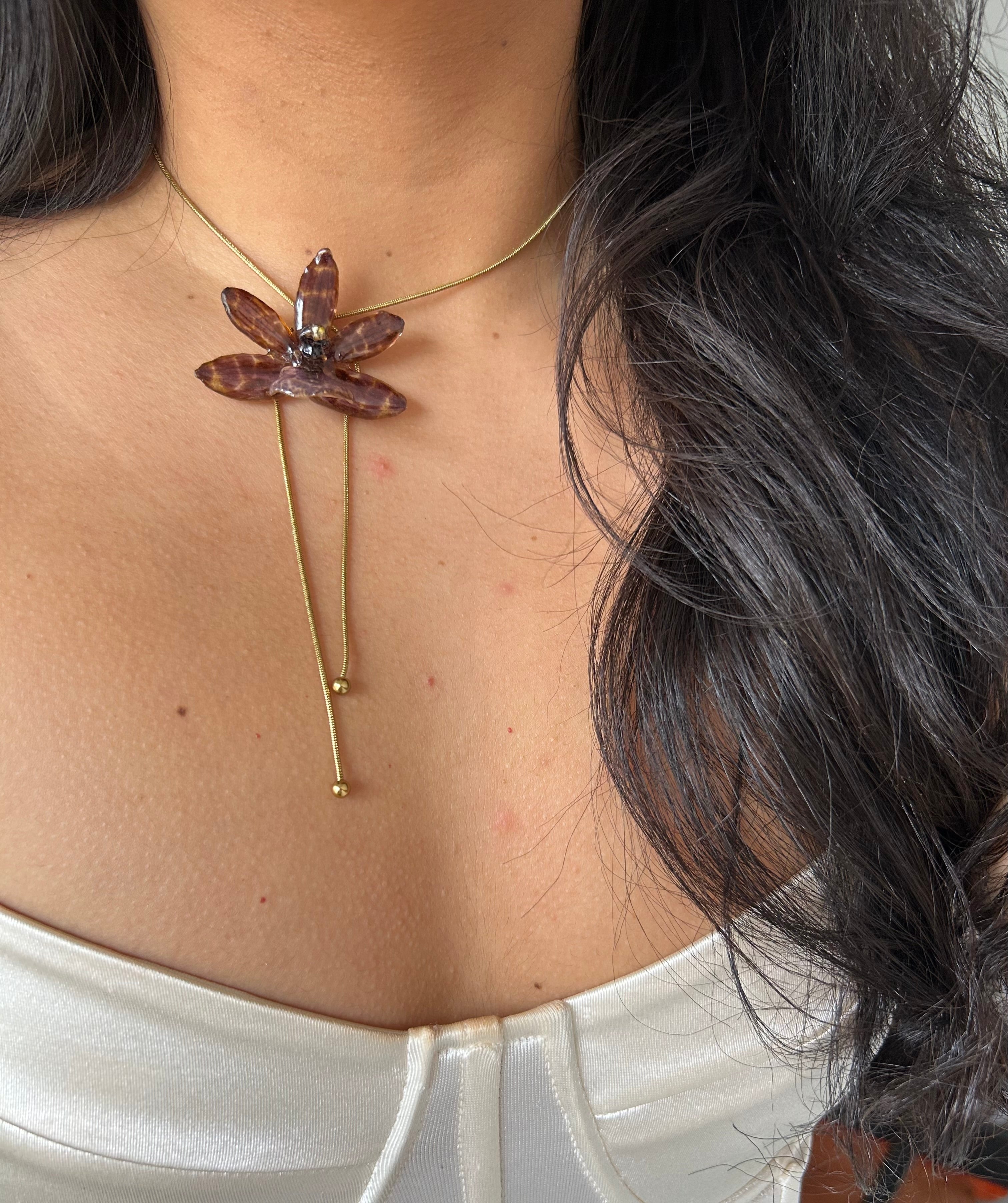 Exotic zygopetalum orchid lariat