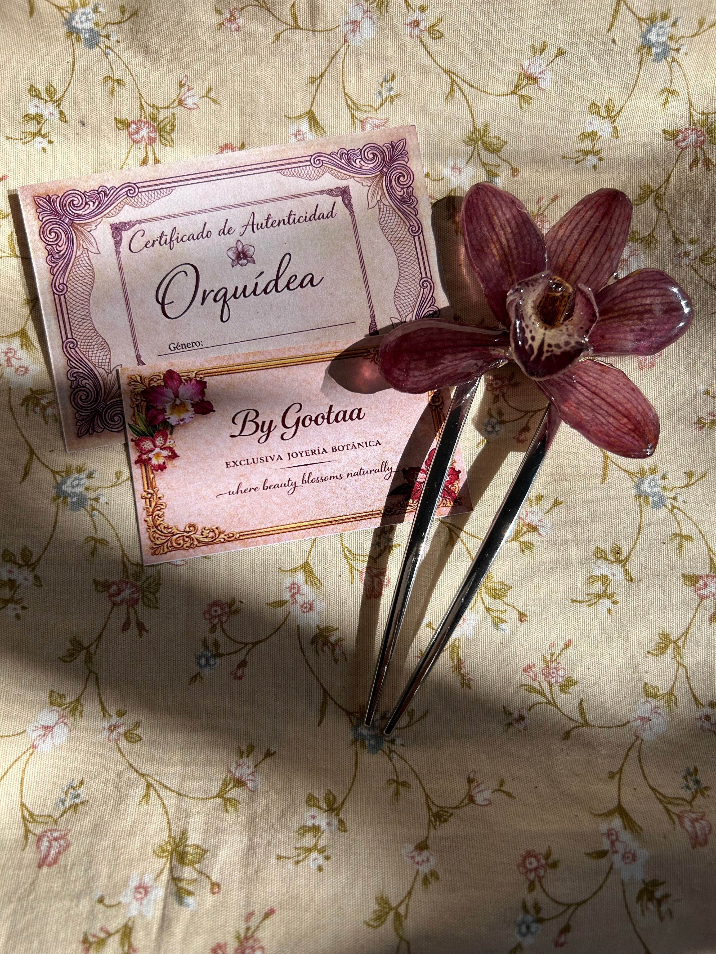 Cymbidium orchid hair clip