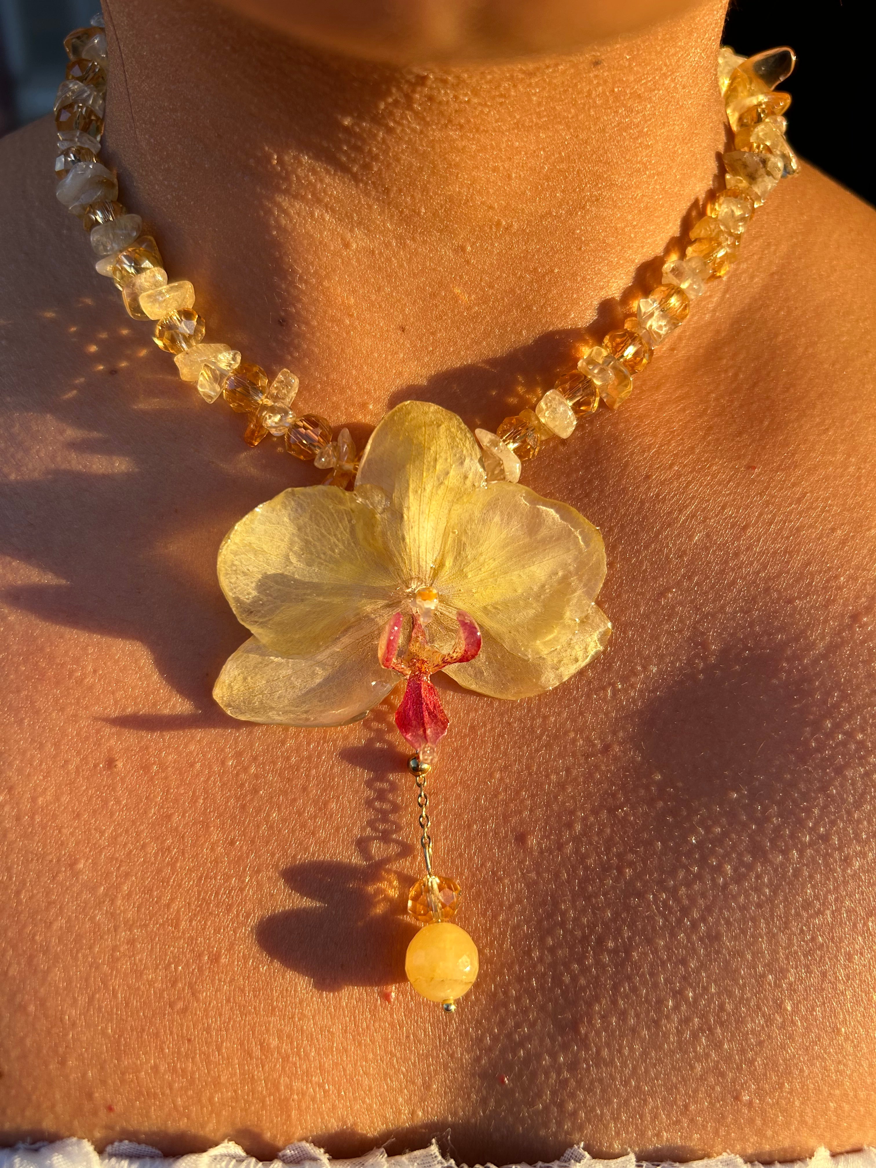 Orchid with quartz