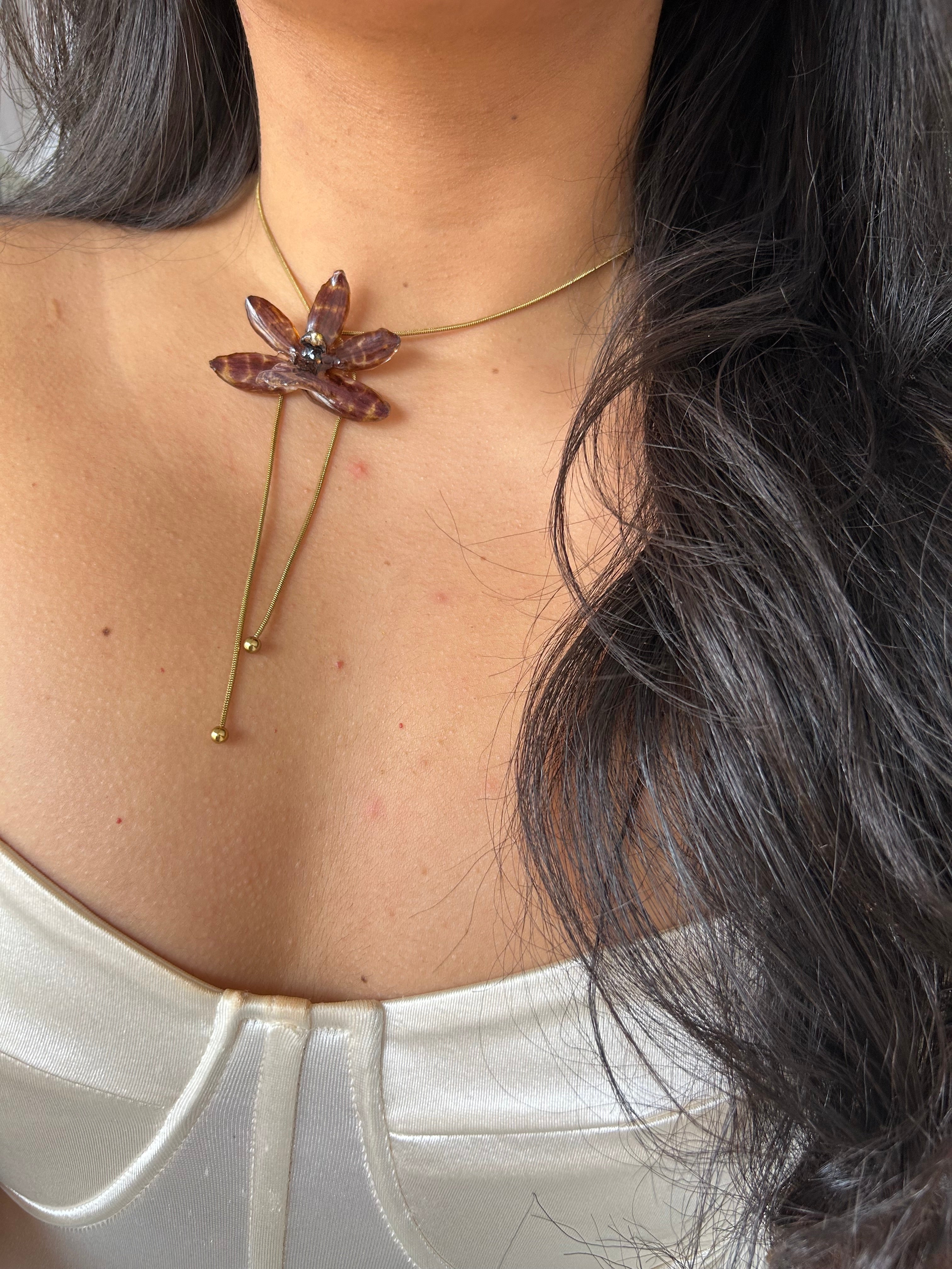 Exotic zygopetalum orchid lariat