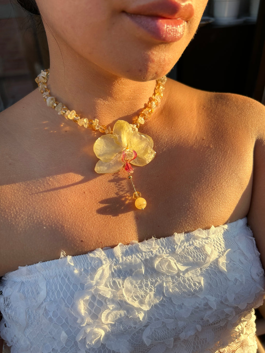 Orchid with quartz