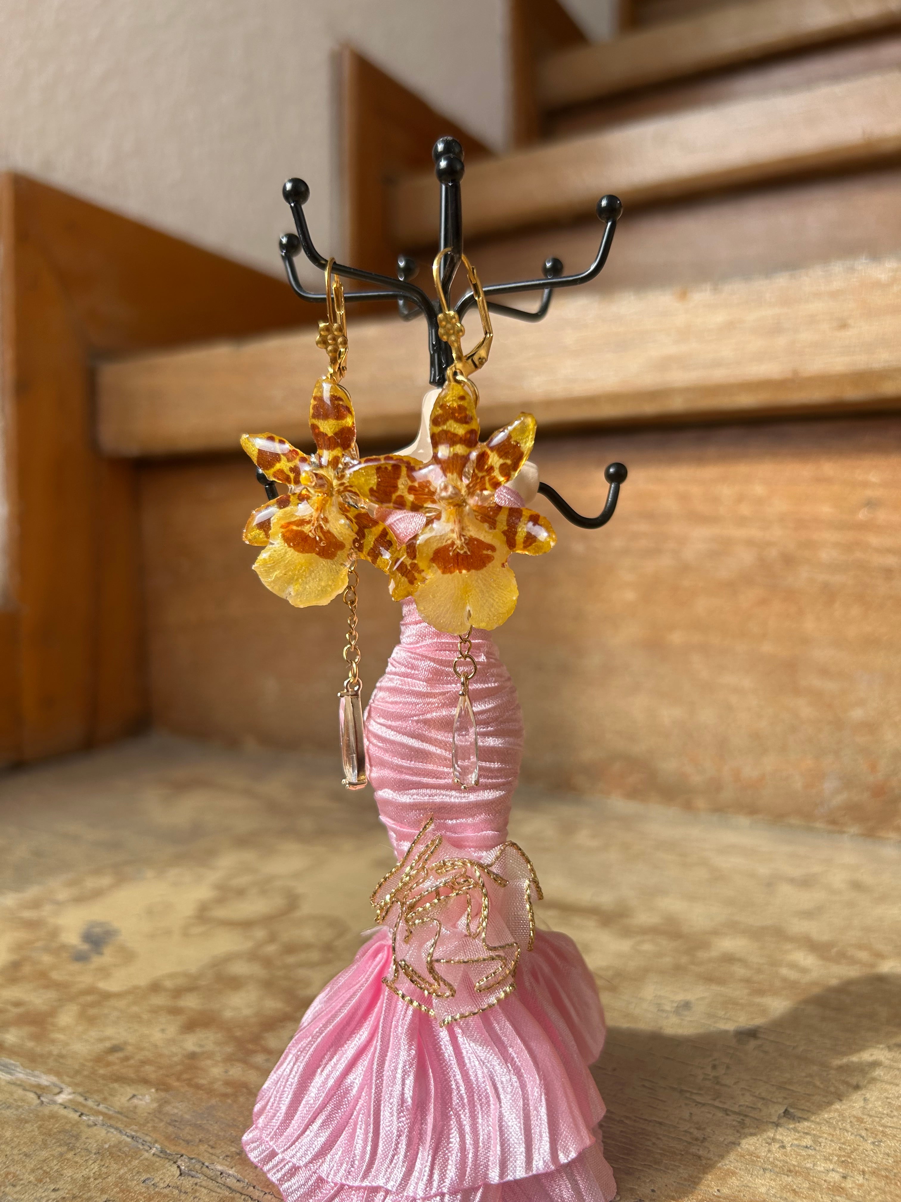 Aretes de Orquídea exótica