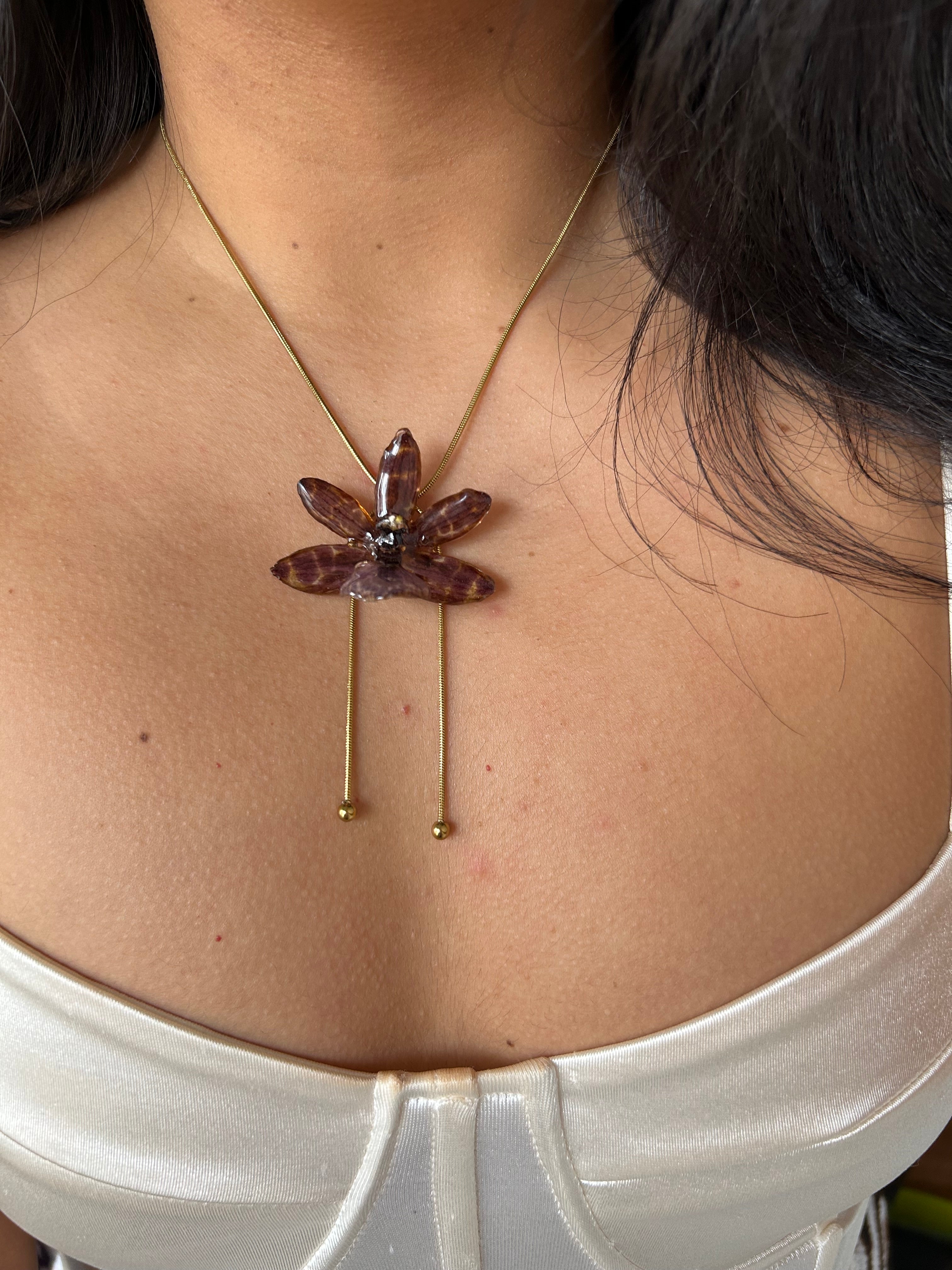 Exotic zygopetalum orchid lariat