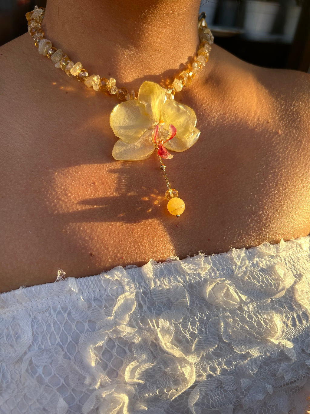 Orchid with quartz