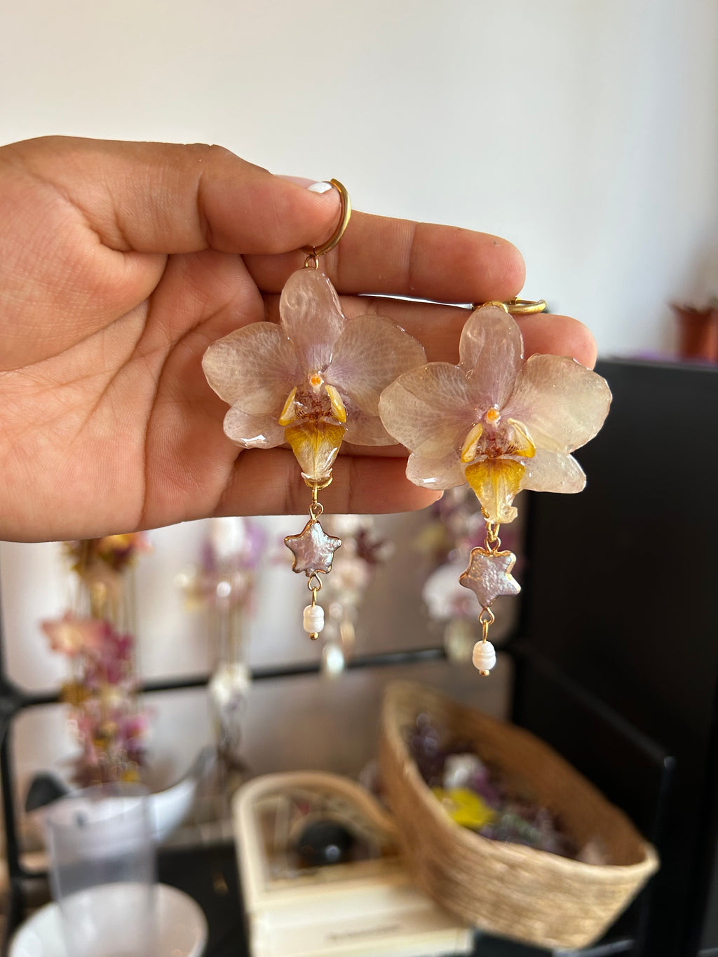 Aretes de orquídea  mini