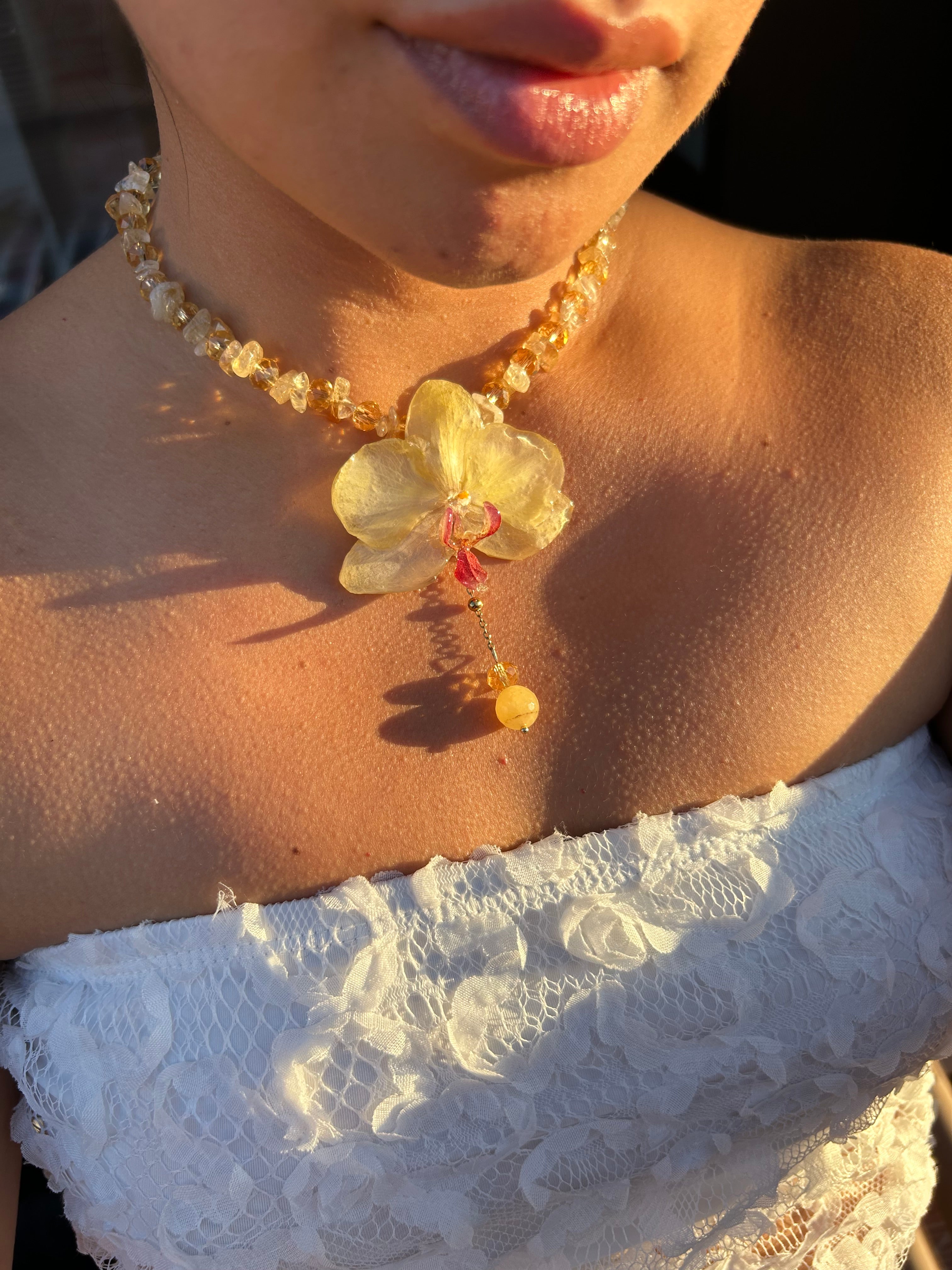 Orchid with quartz