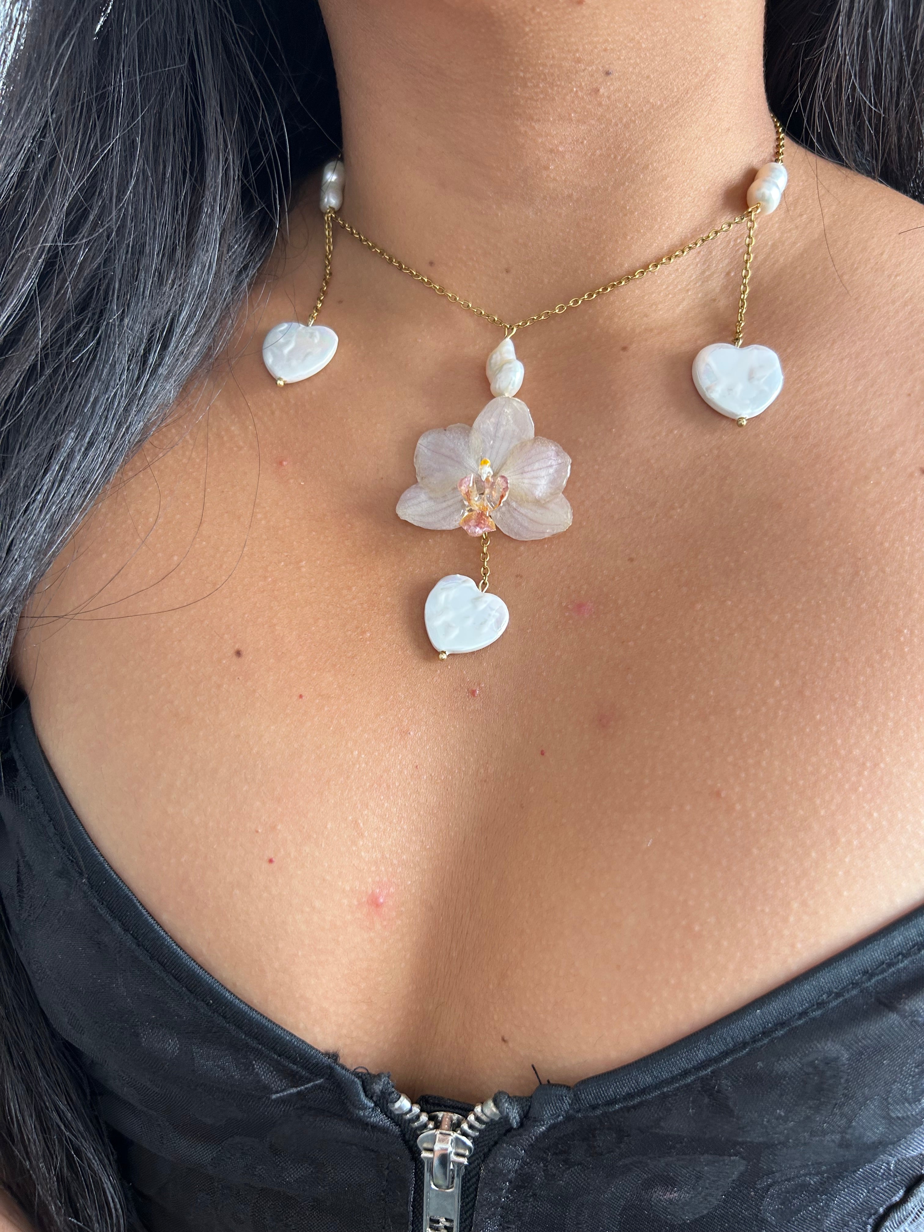 Orchid médium with shell heart