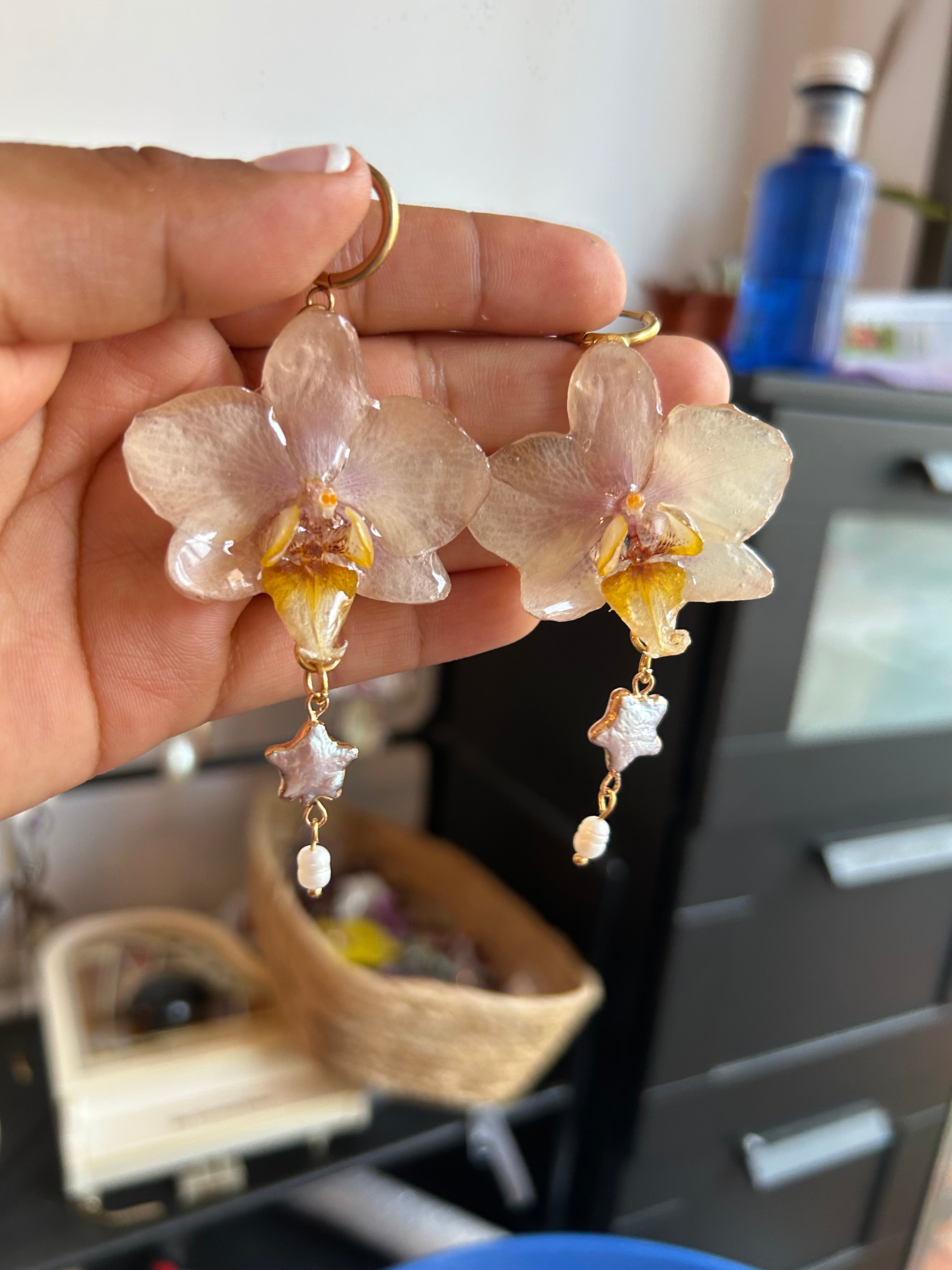 Aretes de orquídea  mini