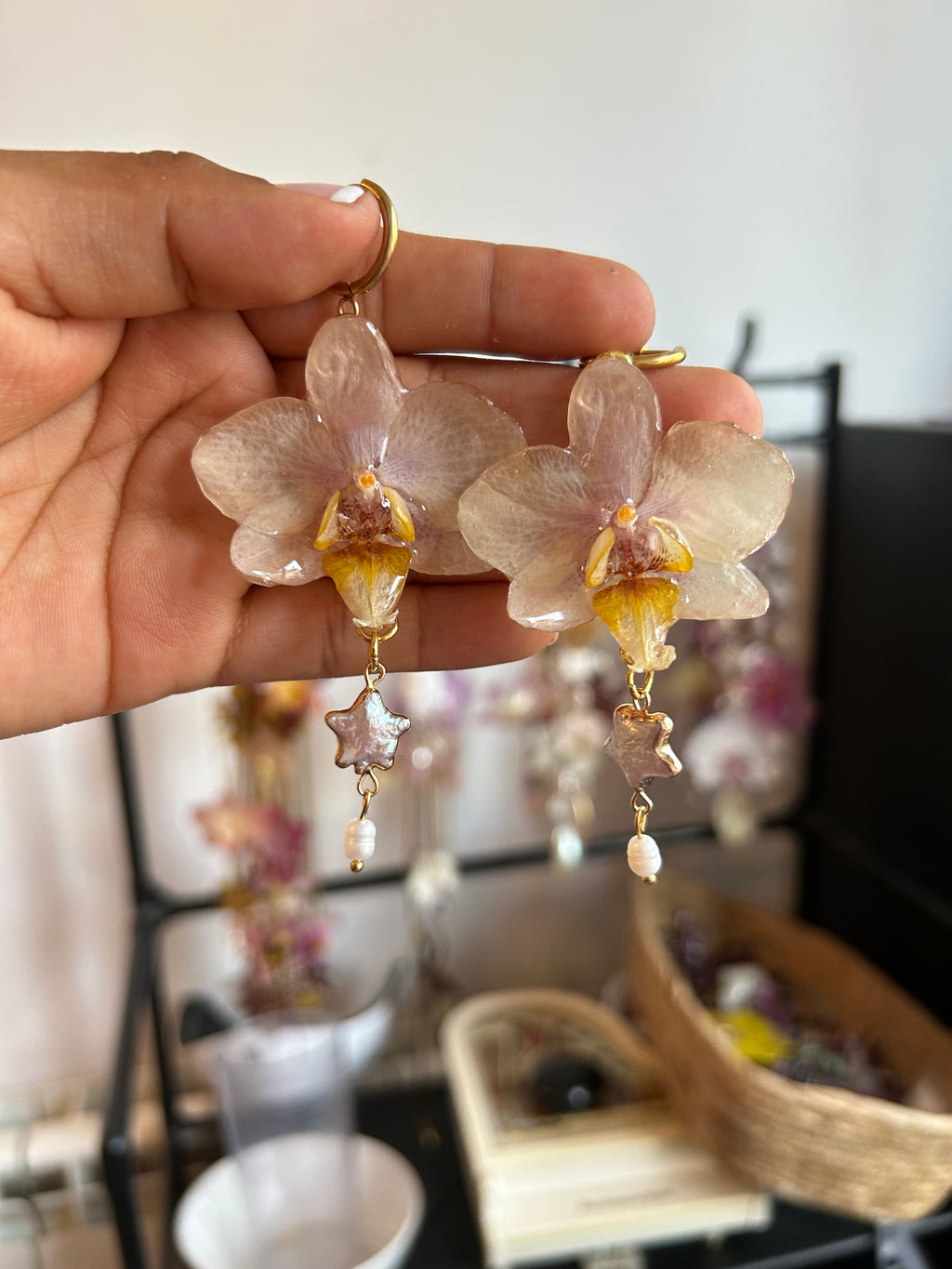 Aretes de orquídea  mini