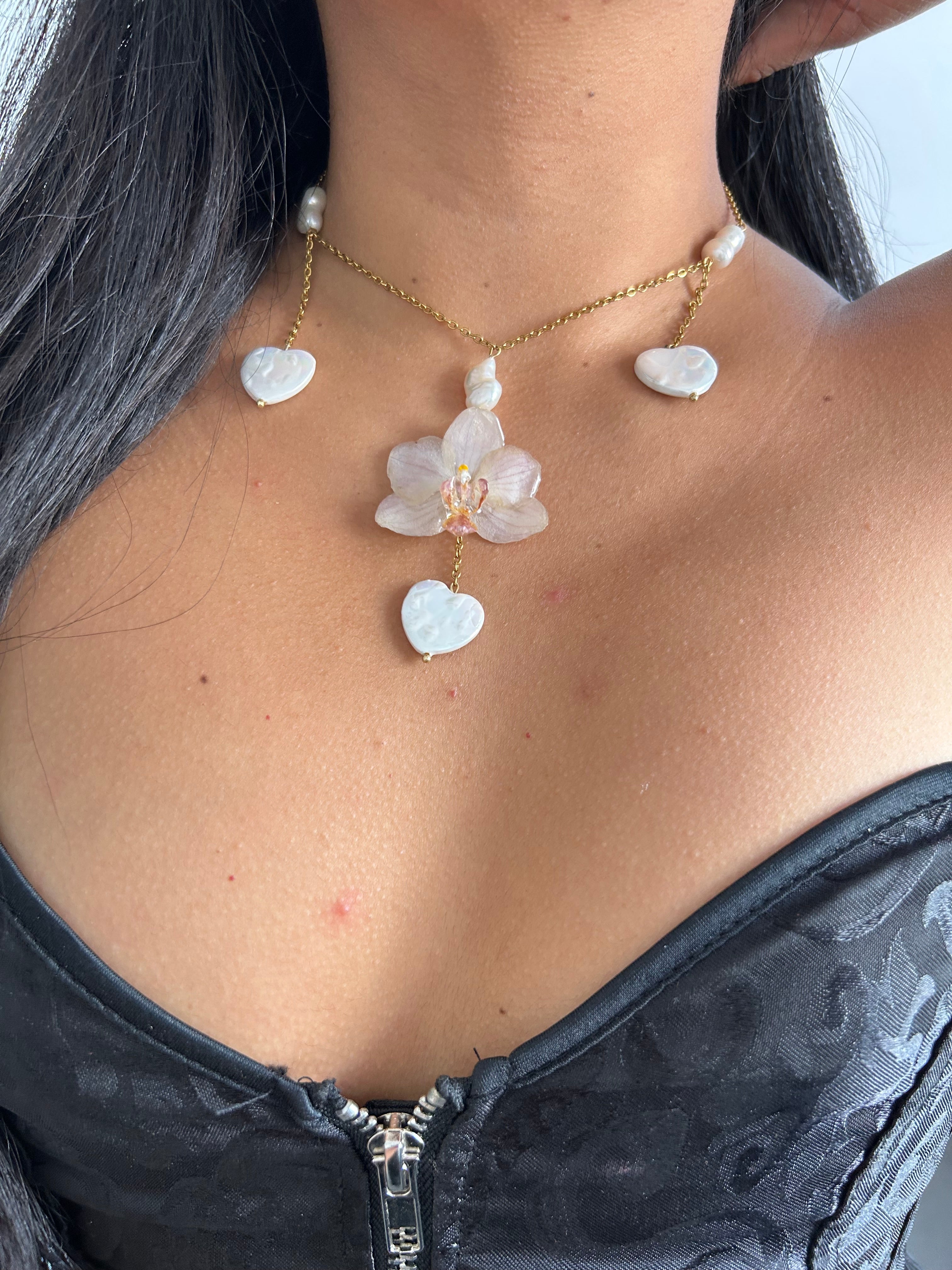 Orchid médium with shell heart