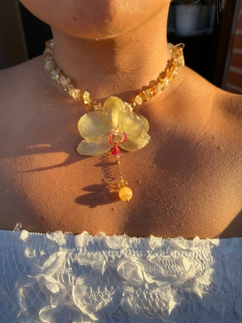 Orchid with quartz